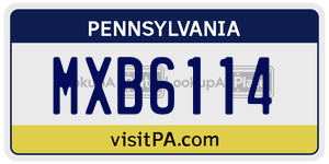 MXB6114  license plate in PA