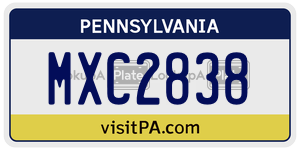 MXC2838  license plate in PA