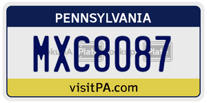 MXC8087  license plate in PA