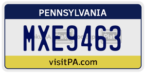 MXE9463  license plate in PA