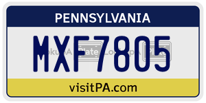 MXF7805  license plate in PA