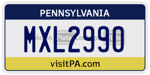 MXL2990  license plate in PA
