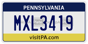 MXL3419  license plate in PA