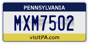 MXM7502 license plate in Pennsylvania