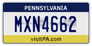 MXN4662  license plate in PA