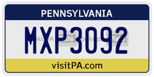 MXP3092  license plate in PA