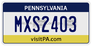 MXS2403  license plate in PA
