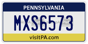 MXS6573  license plate in PA