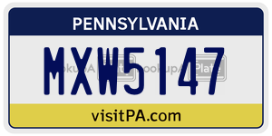 MXW5147  license plate in PA