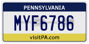 MYF6786 license plate in Pennsylvania