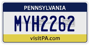 MYH2262  license plate in PA