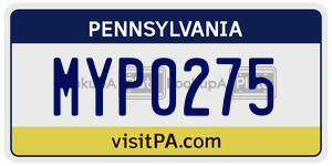 MYP0275  license plate in PA