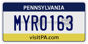 MYR0163  license plate in PA
