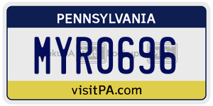 MYR0696  license plate in PA