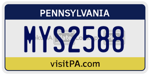 MYS2588 license plate in Pennsylvania