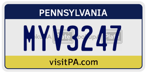 MYV3247  license plate in PA