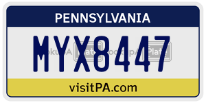 MYX8447  license plate in PA
