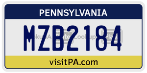 MZB2184  license plate in PA