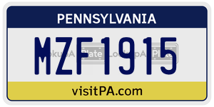MZF1915  license plate in PA