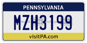 MZH3199  license plate in PA