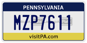 MZP7611  license plate in PA