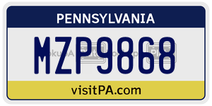 MZP9868  license plate in PA