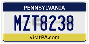 MZT8238  license plate in PA