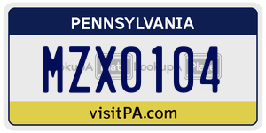 MZX0104  license plate in PA