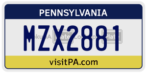 MZX2881  license plate in PA