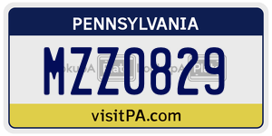 MZZ0829  license plate in PA