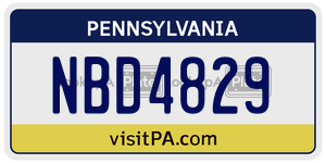 NBD4829  license plate in PA
