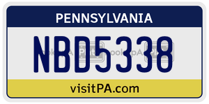 NBD5338  license plate in PA
