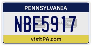 NBE5917  license plate in PA