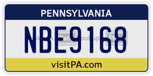 NBE9168  license plate in PA