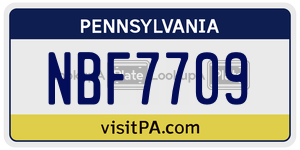 NBF7709  license plate in PA