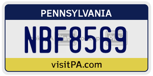 NBF8569 license plate in Pennsylvania