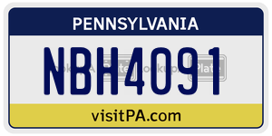 NBH4091  license plate in PA