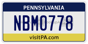 NBM0778  license plate in PA