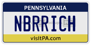 NBRRICH  license plate in PA