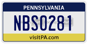 NBS0281  license plate in PA