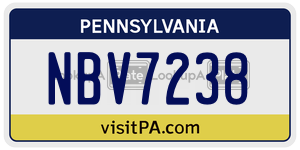 NBV7238 license plate in Pennsylvania