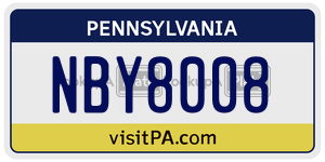 NBY8008  license plate in PA
