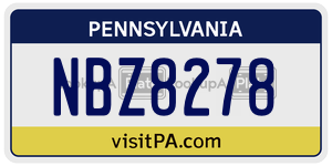 NBZ8278 license plate in Pennsylvania