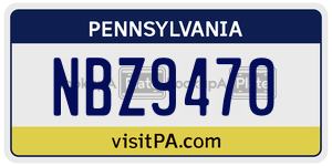NBZ9470  license plate in PA