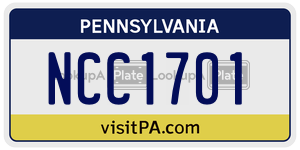 NCC1701 license plate in Pennsylvania