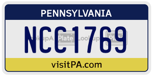 NCC1769  license plate in PA