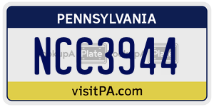 NCC3944  license plate in PA
