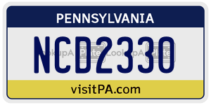 NCD2330 license plate in Pennsylvania
