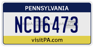 NCD6473  license plate in PA