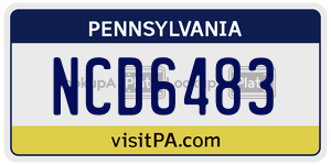 NCD6483  license plate in PA